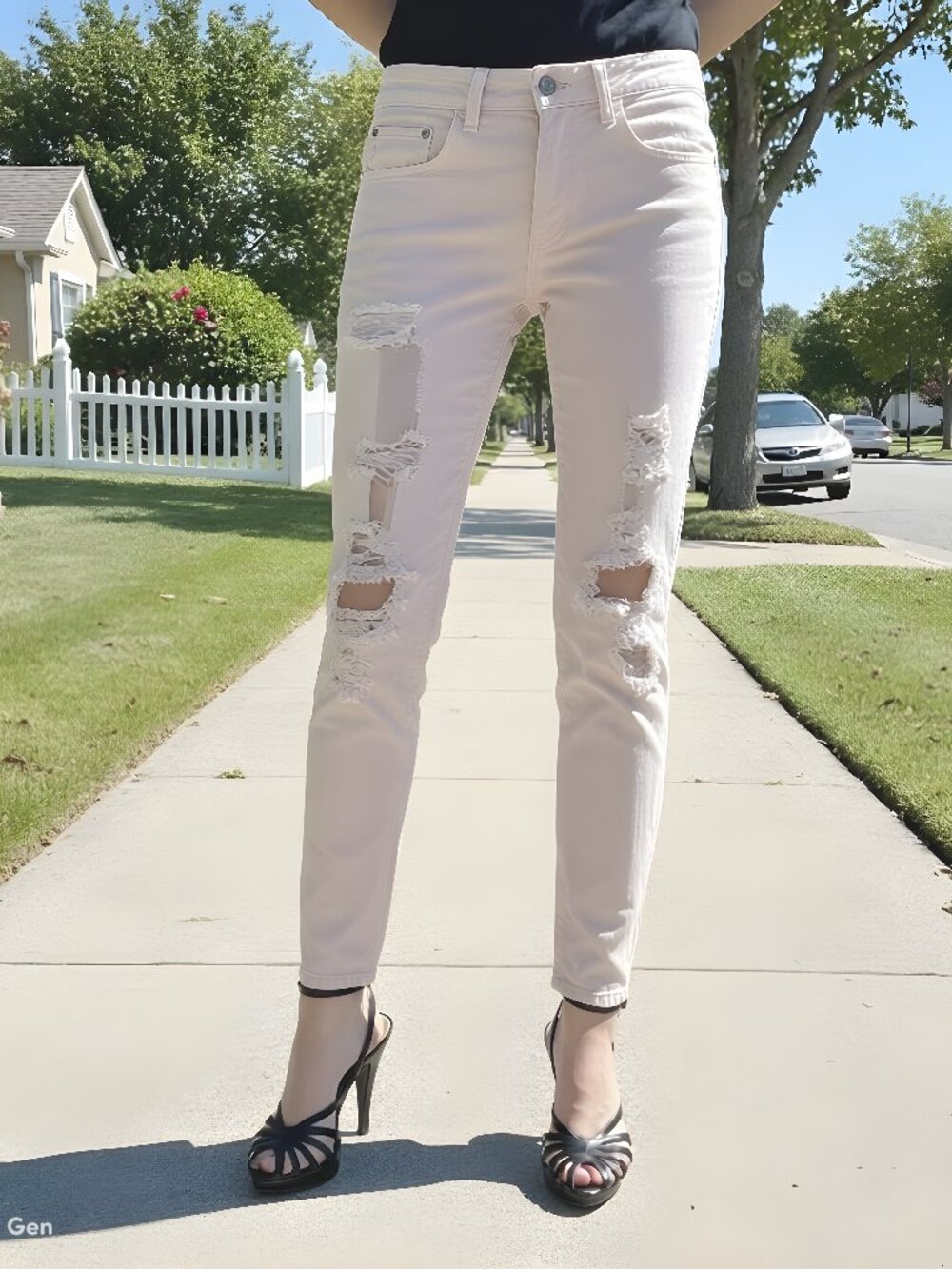 AE 🦅 Light Peach Next Level Stretch High Rise Distressed Jegging Jeans